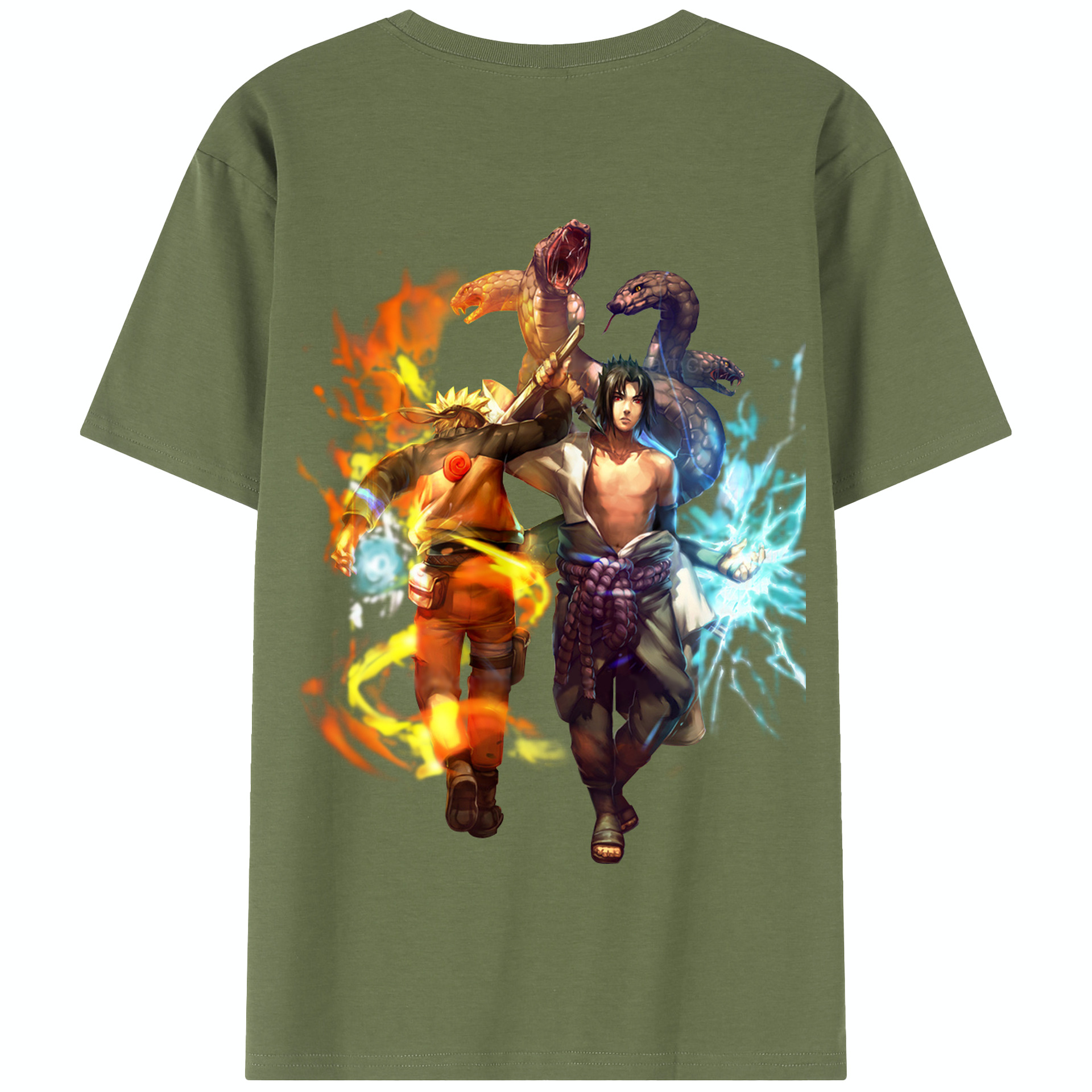 （画像用） NARUTO -ナルト- うちは サスケ Uchiha Sasuke 綿100％半袖Tシャツ（背面プリント）
